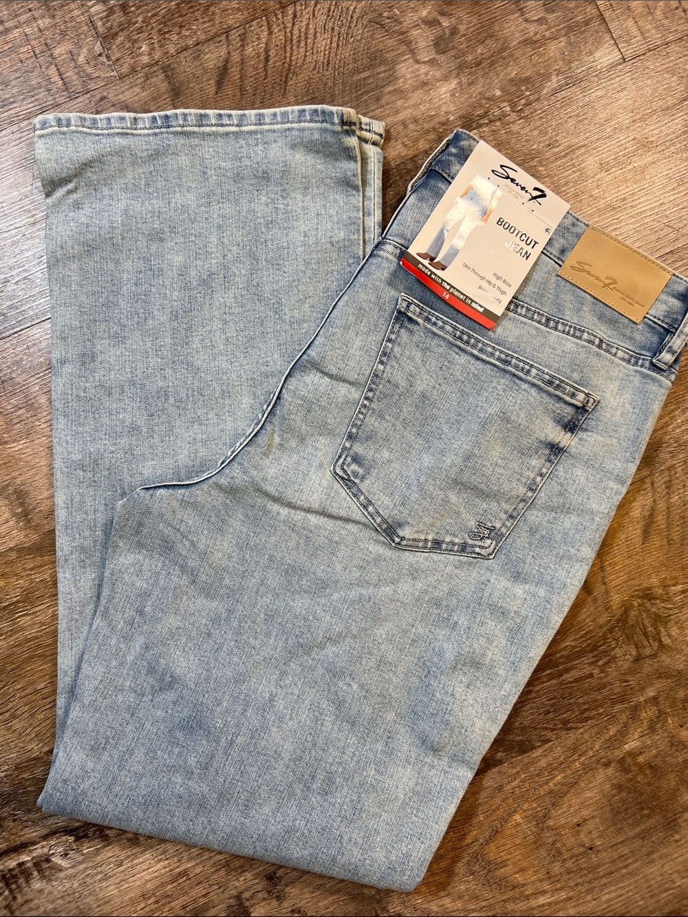 Seven7 woman’s Light Wash Bootcut Jeans - Pale Blue Denim